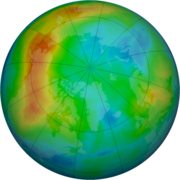 Arctic ozone map for 14 December 1999
